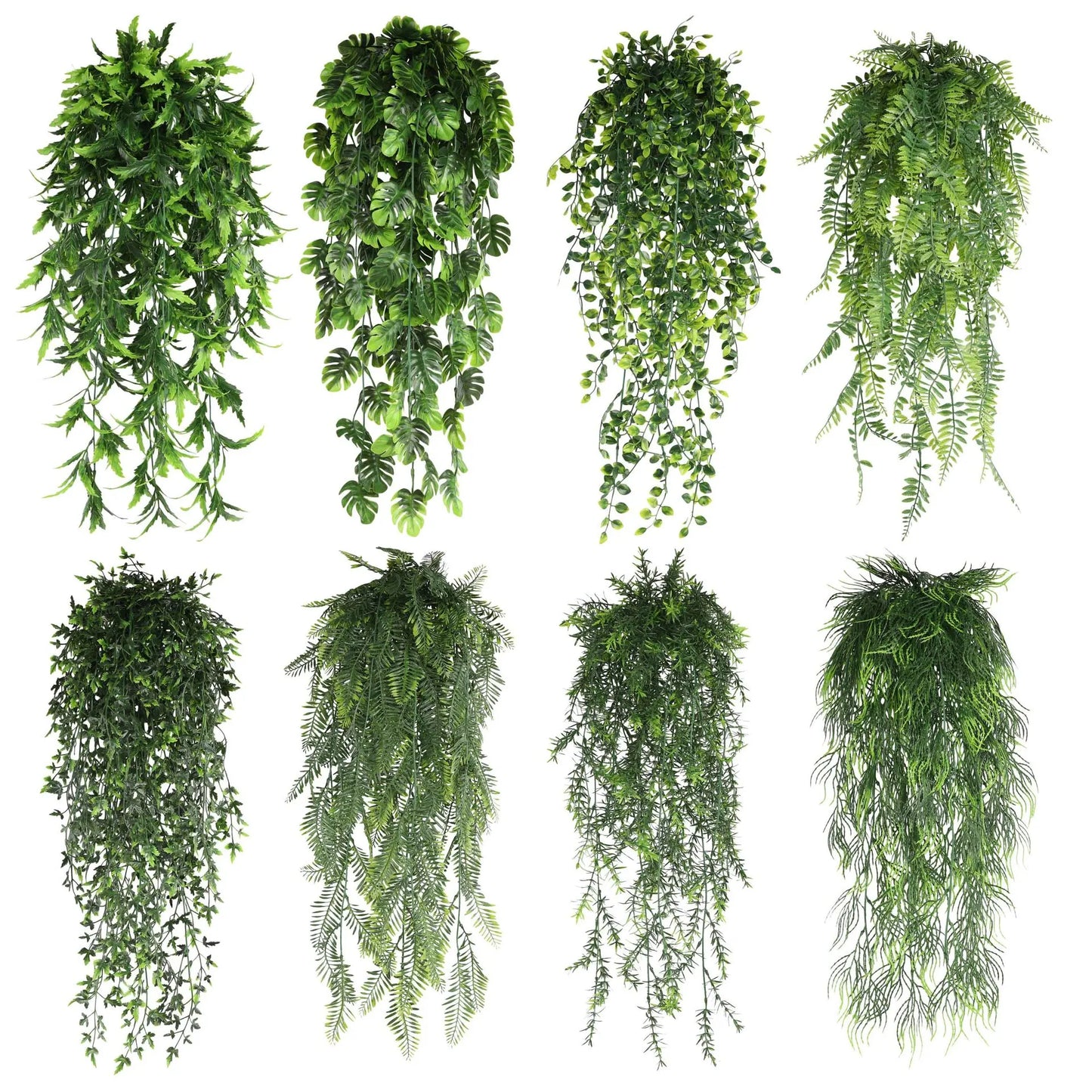 Artificial Plant Vines Wall Hanging Rattan Leaves Branches Outdoor Garden Home Decoration Plastic Fake Silk Leaf Green Plant Ivy